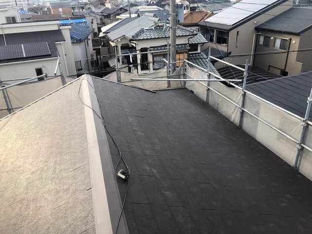 奈良市の台風被害の屋根修理、新しく生まれ変わったスレート屋根