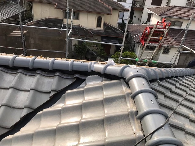 生駒市の大屋根の工事完成
