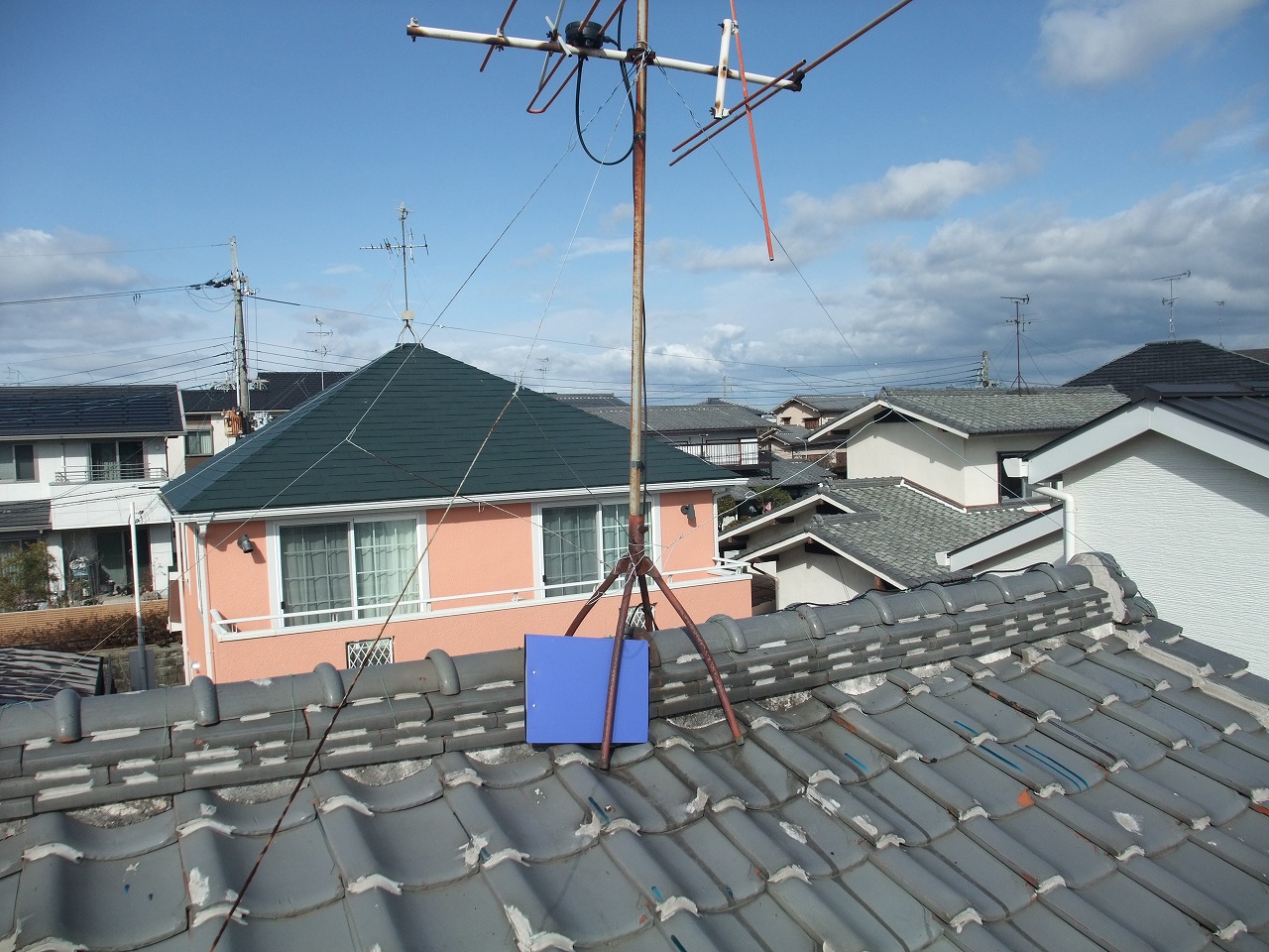 奈良市中山町で無料点検、棟の劣化した漆喰