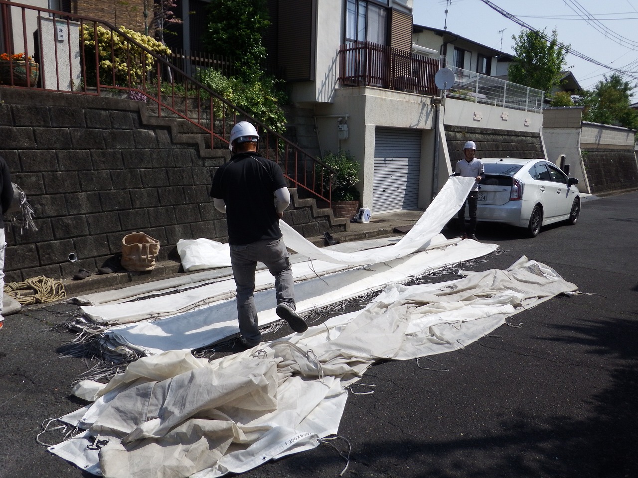 奈良市中山町の足場解体
