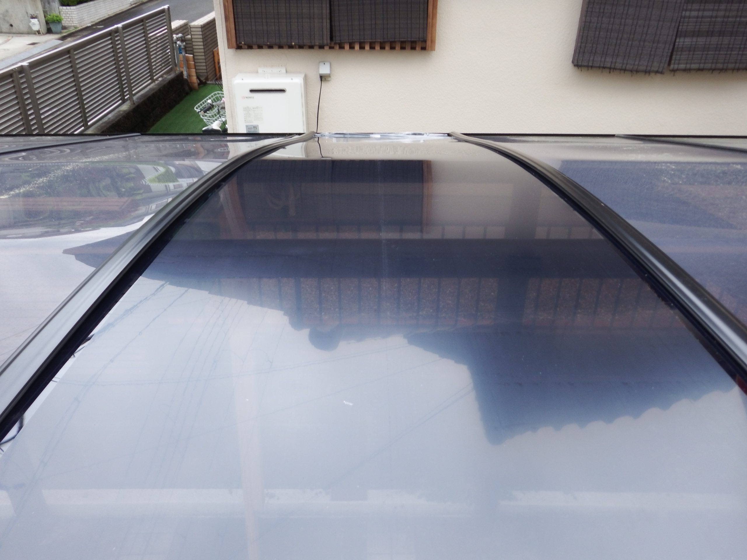 奈良市のカーポート屋根補修、新しいパネル設置
