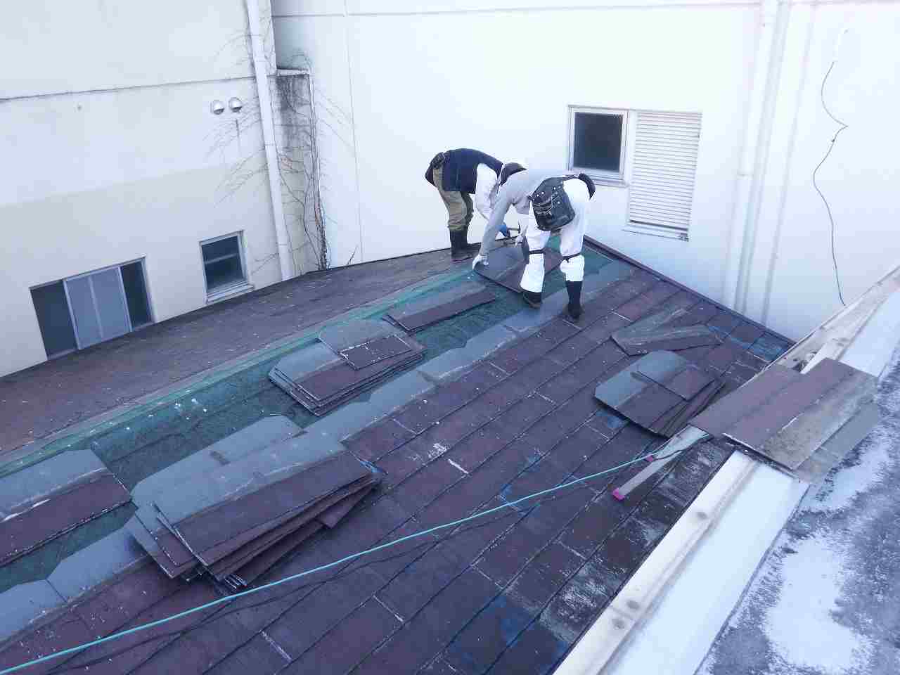 奈良県三郷町で屋根のカラーベストの撤去