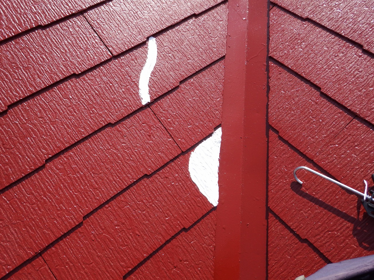 生駒市のスレート屋根塗装、破損屋根材補修