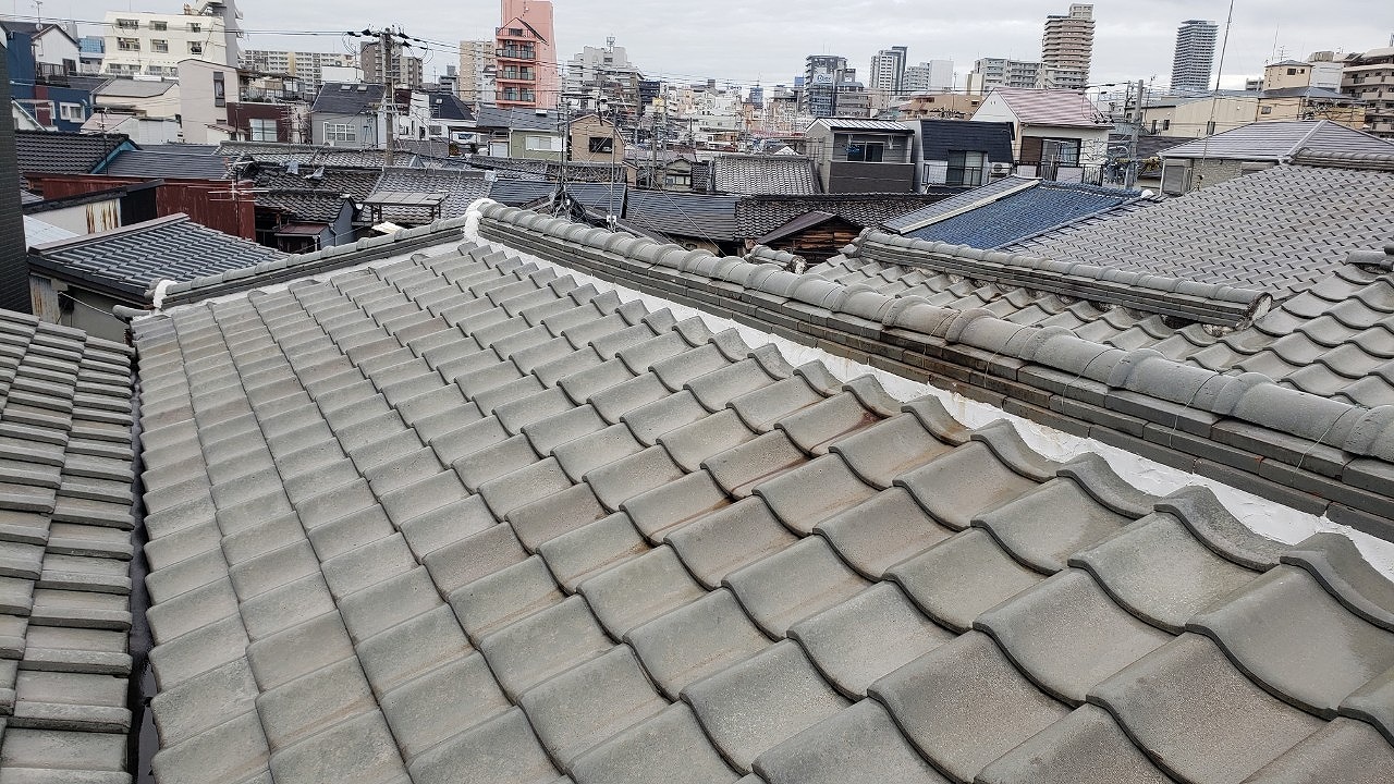 大阪市の以前に漆喰詰め直し工事をした屋根