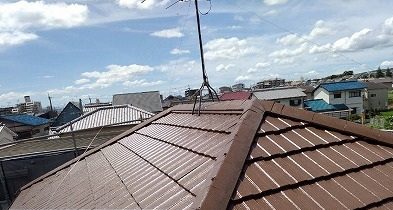 塗装後の屋根全景