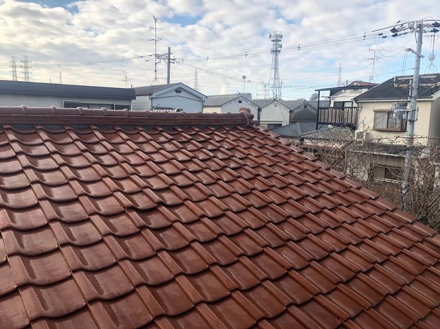 切妻瓦屋根の補修工事