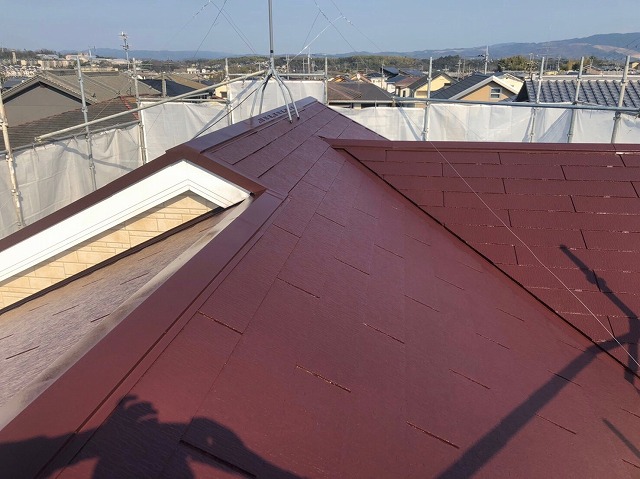 塗装完了後のスレート屋根