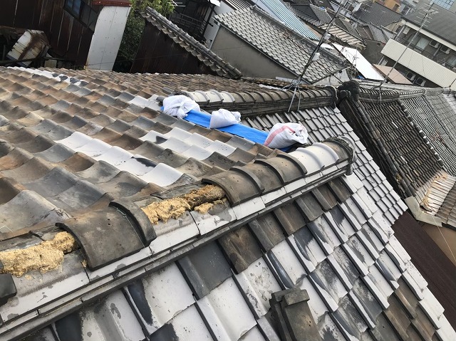奈良市の経年劣化の瓦屋根