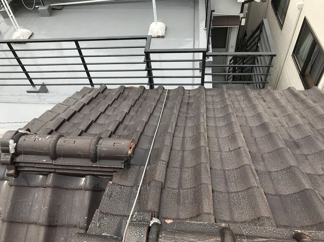 工事前の和瓦屋根