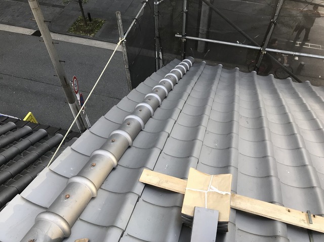 奈良市の瓦屋根の風切丸