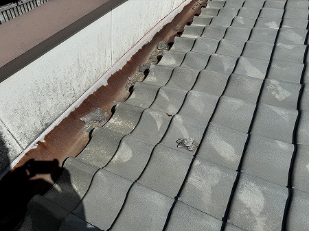 パラペット谷板金サビ