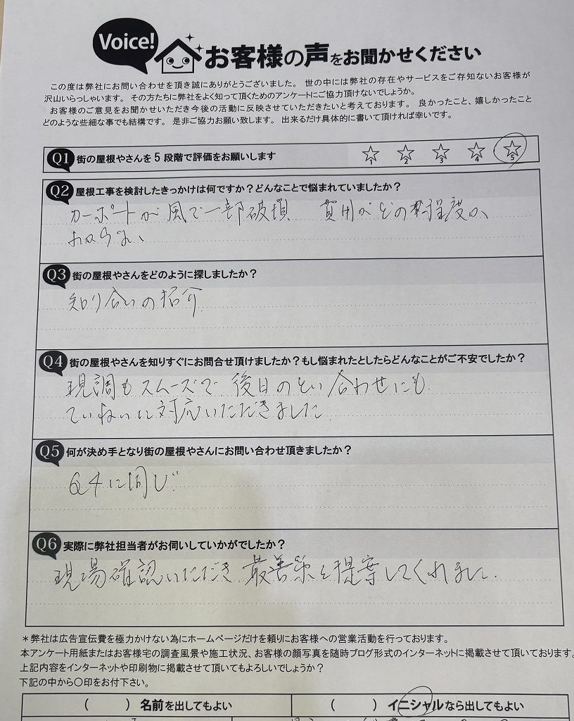 奈良店お客様アンケート