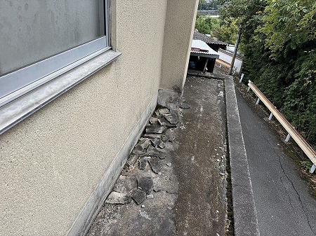 外壁際の防水はがれ