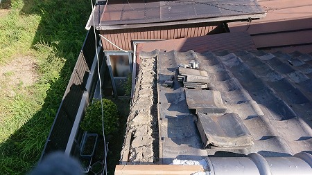 ケラバ瓦を一旦解体