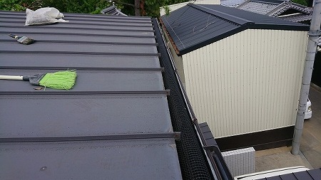 落ち葉除けネット再設置